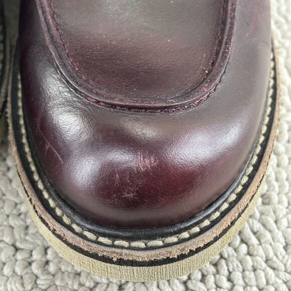 Milwaukee Moc Toe Boots Mens 10 Bradford Oxblood Leather Wedge Workwear Classic - Picture 10 of 13